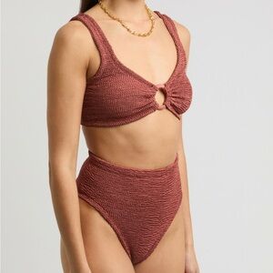 Hunza G Nadine Bikini in Metallic Rosewood